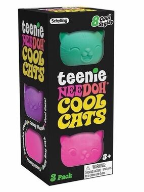 New Authentic Teenie Needoh Cool Cats 3-Pack - asst